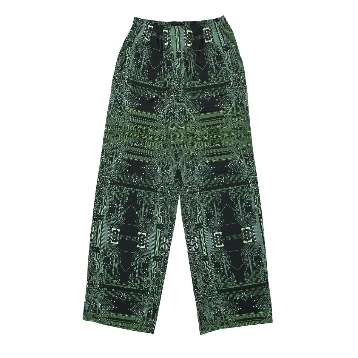 VETEMENTS Cyber Fluid Jersey Pants Black,Green Detail view 1 | Gate