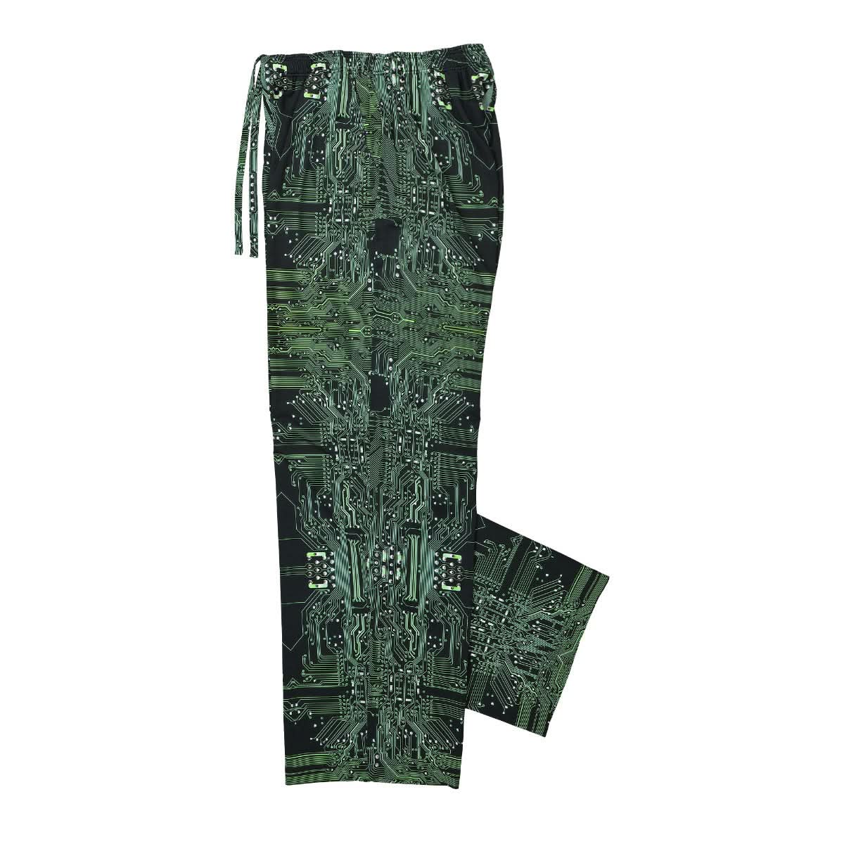 VETEMENTS Cyber Fluid Jersey Pants Black,Green Detail view 3 | Gate