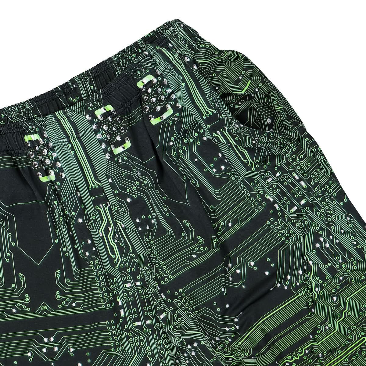 VETEMENTS Cyber Fluid Jersey Pants Black,Green Detail view 4 | Gate