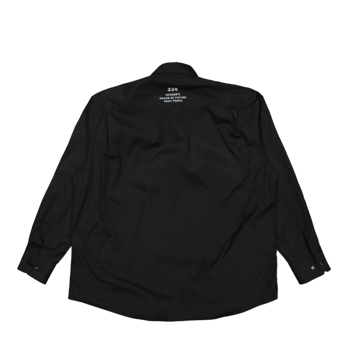 VETEMENTS Maison de Couture Logo Shirt Black Detail view 2 | Gate