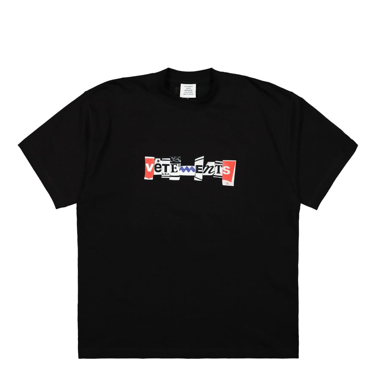 VETEMENTS Mixed Logo T-Shirt Black Detail view 1 | Gate