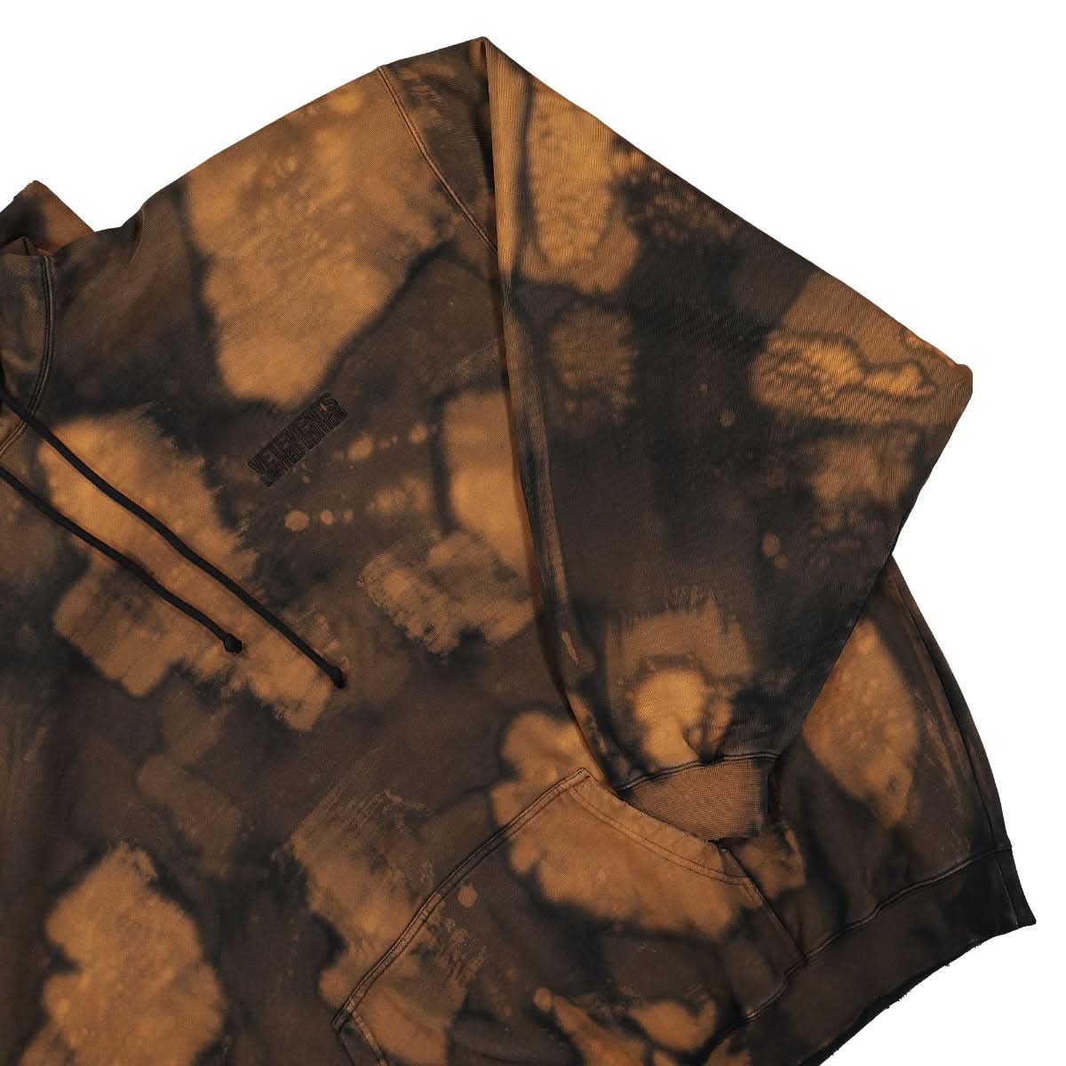 VETEMENTS Overbleached Hoodie Black,Brown Detail view 3 | Gate