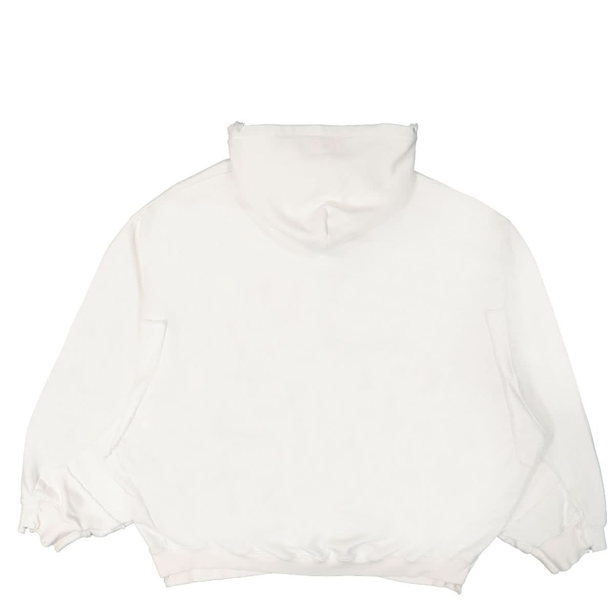 VETEMENTS Cut-Up Zip-Up Hoodie White Detail view 2 | Gate