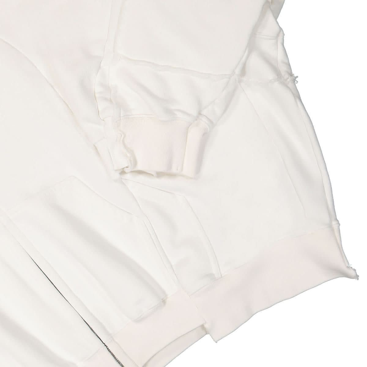VETEMENTS Cut-Up Zip-Up Hoodie White Detail view 4 | Gate
