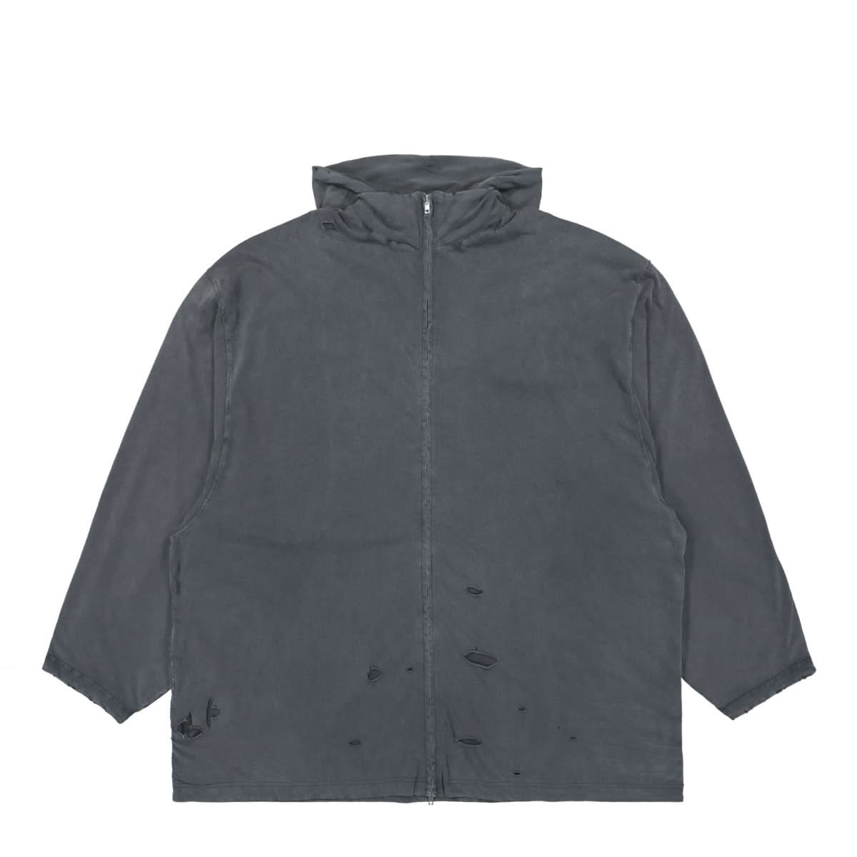 VETEMENTS Hooded Zip-Up Jersey Longsleeve Black Detail view 1 | Gate