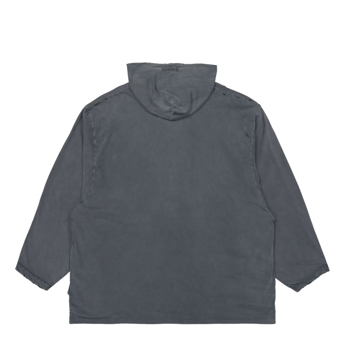 VETEMENTS Hooded Zip-Up Jersey Longsleeve Black Detail view 2 | Gate