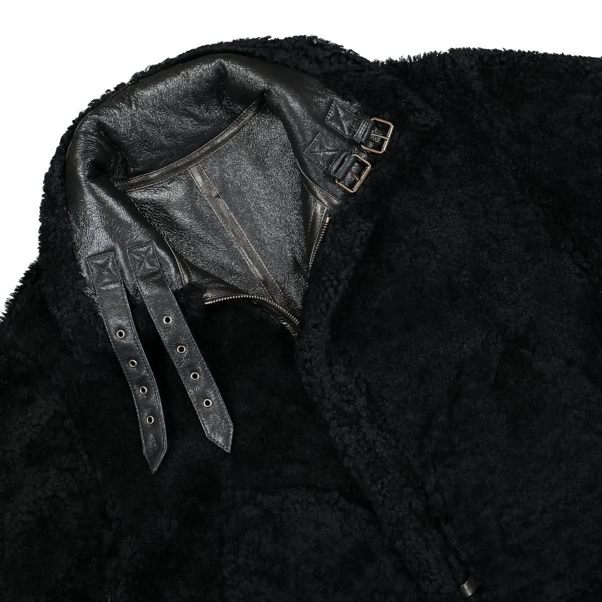 VETEMENTS Inside-Out Shearling Jacket Black Detail view 3 | Gate