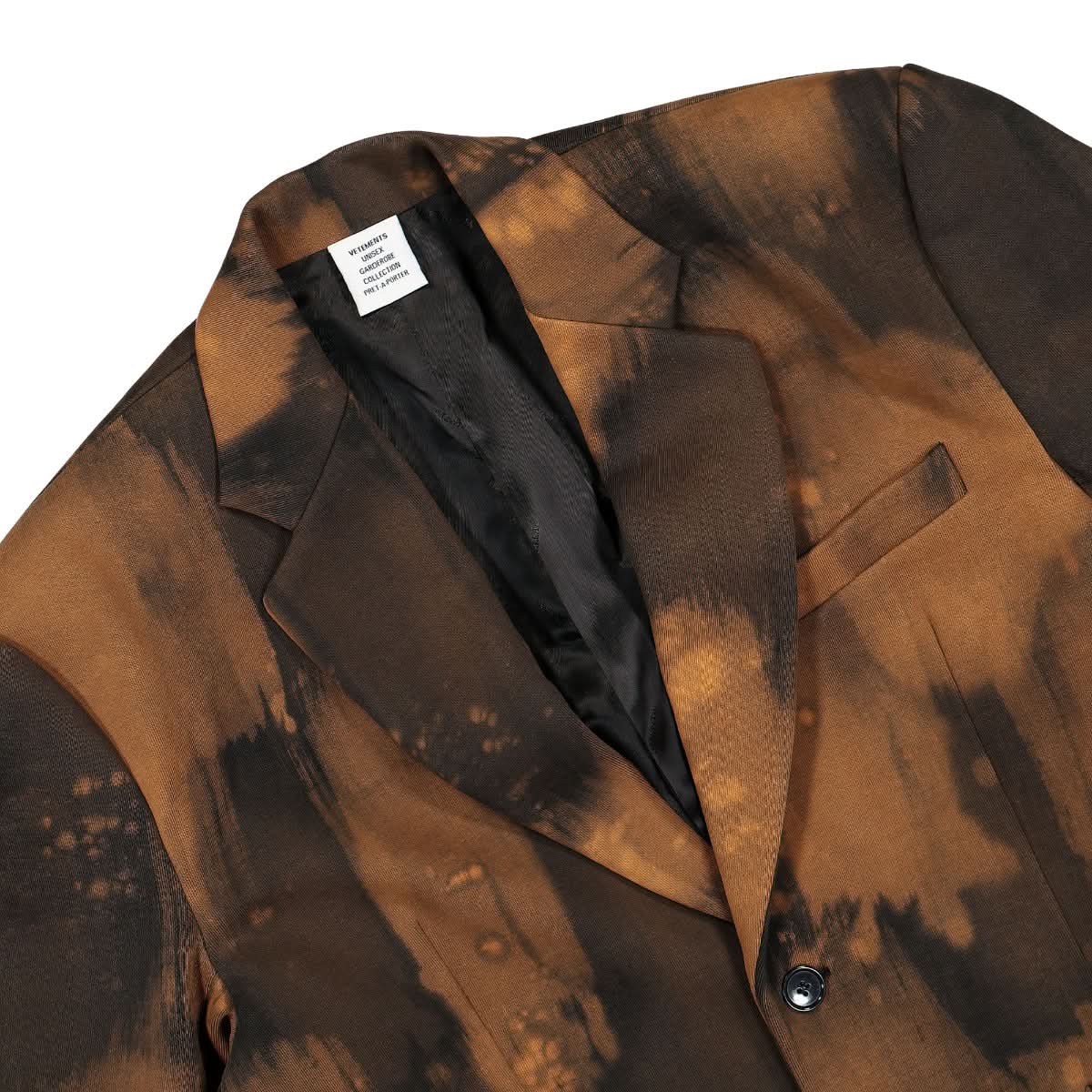 VETEMENTS Overbleached Tailored Jacket Brown Detail view 3 | Gate