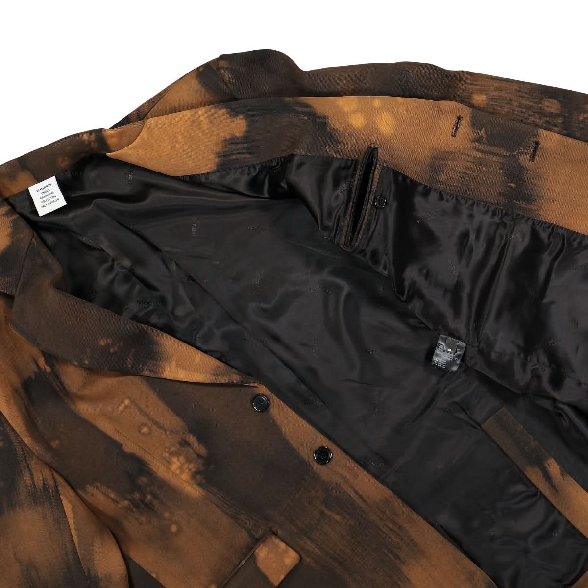 VETEMENTS Overbleached Tailored Jacket Brown Detail view 5 | Gate