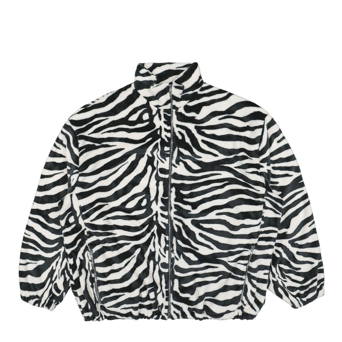 VETEMENTS Fleece Zip-Up Jacket Black,White Detail view 1 | Gate