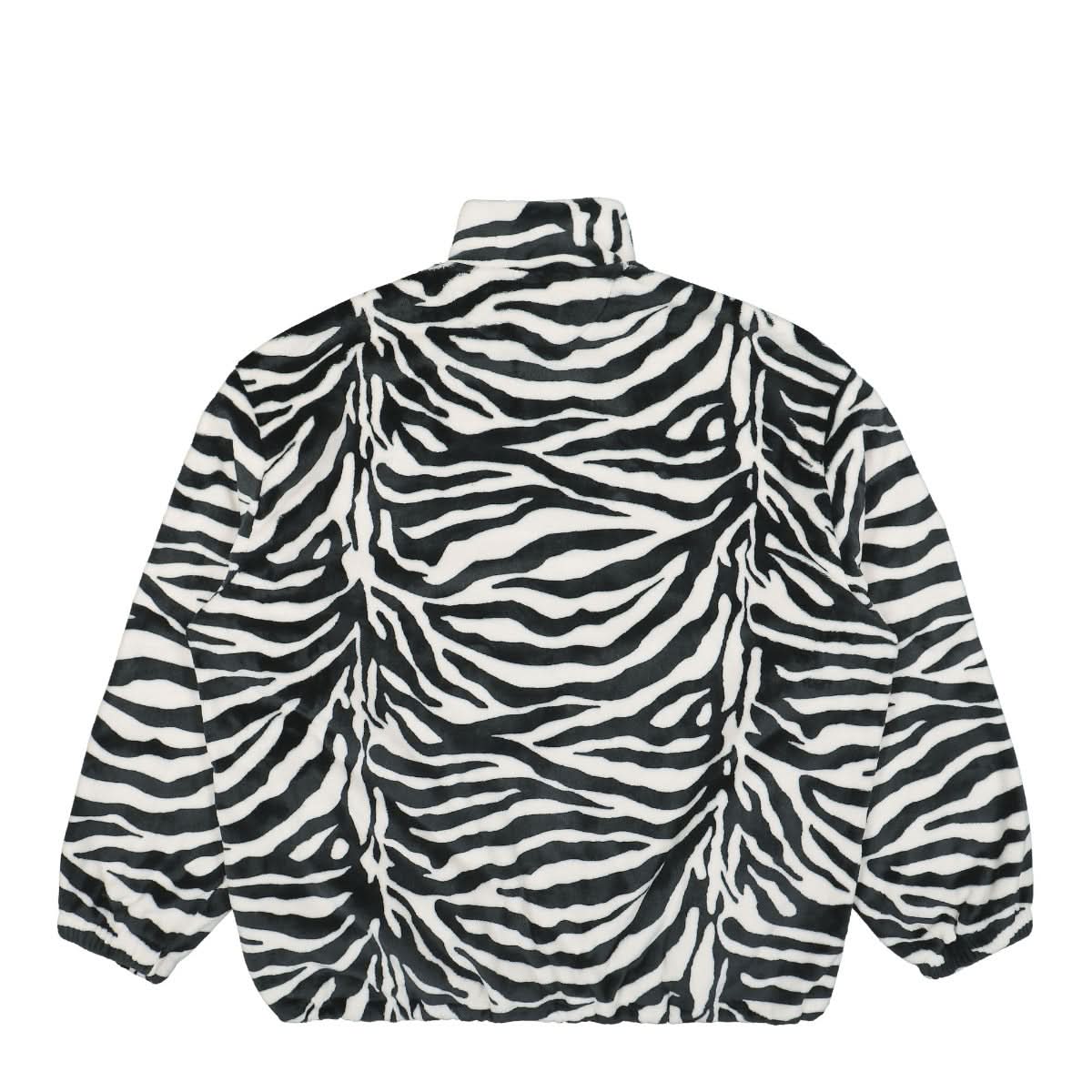 VETEMENTS Fleece Zip-Up Jacket Black,White Detail view 1 | Gate