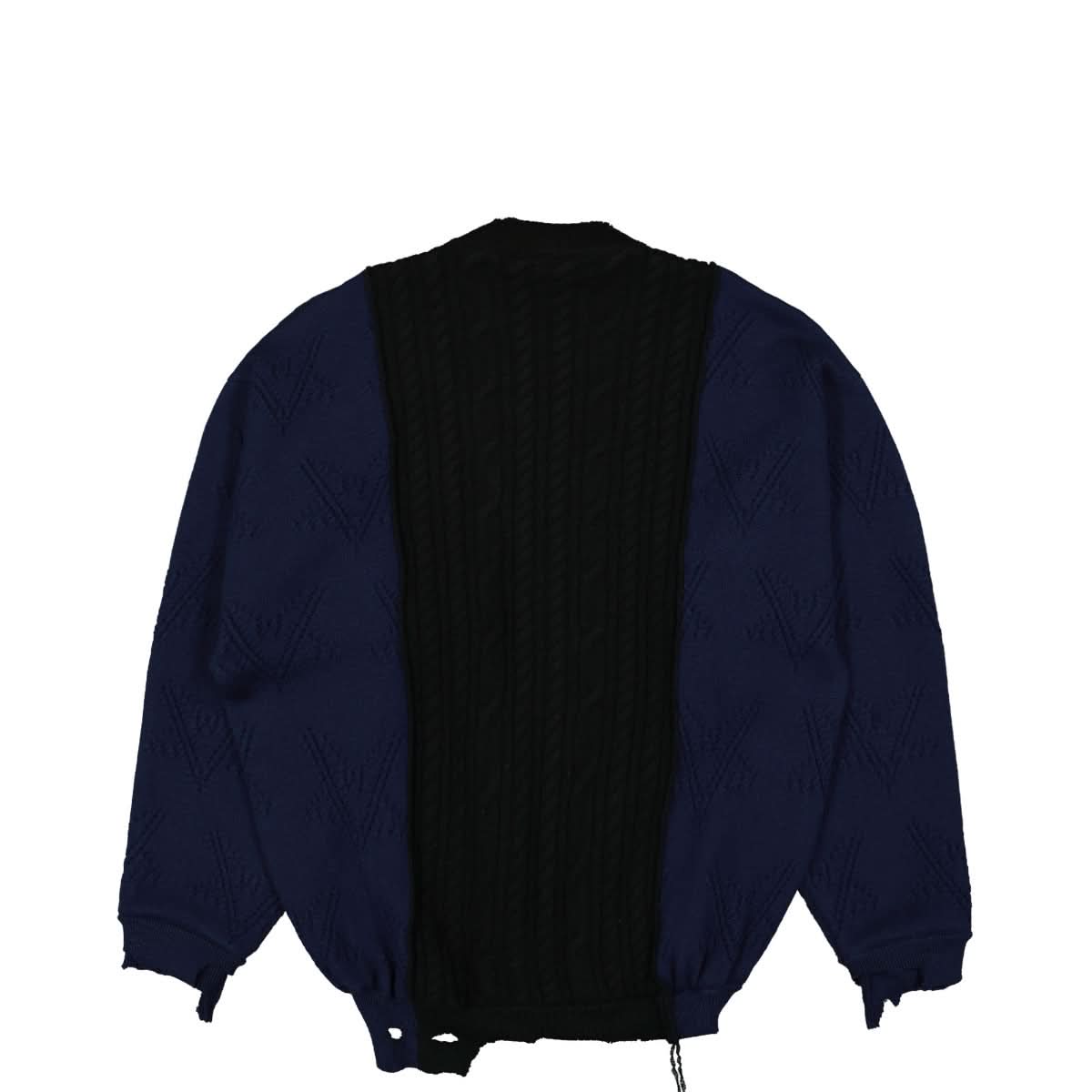 VETEMENTS V-Cut Panel Sweater Black,Blue Detail view 1 | Gate