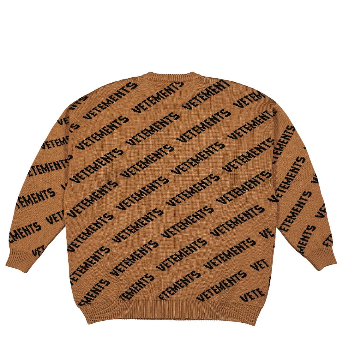VETEMENTS Monogram Knitted Sweater Black,Brown Detail view 1 | Gate