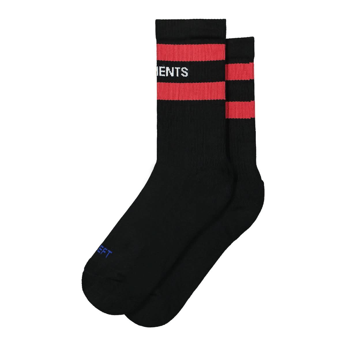 VETEMENTS Iconic Logo Socks Black,Red Detail view 1 | Gate