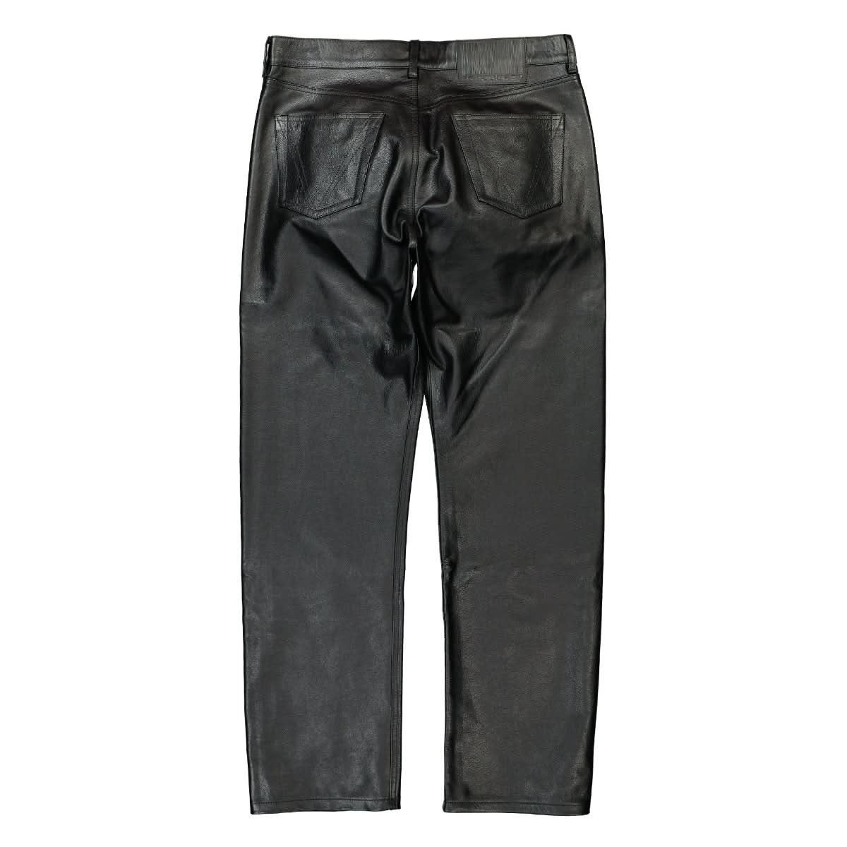 VTMNTS Leather Tailored Pants Black Detail view 2 | Gate