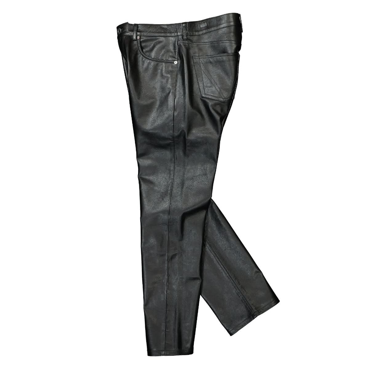 VTMNTS Leather Tailored Pants Black Detail view 3 | Gate