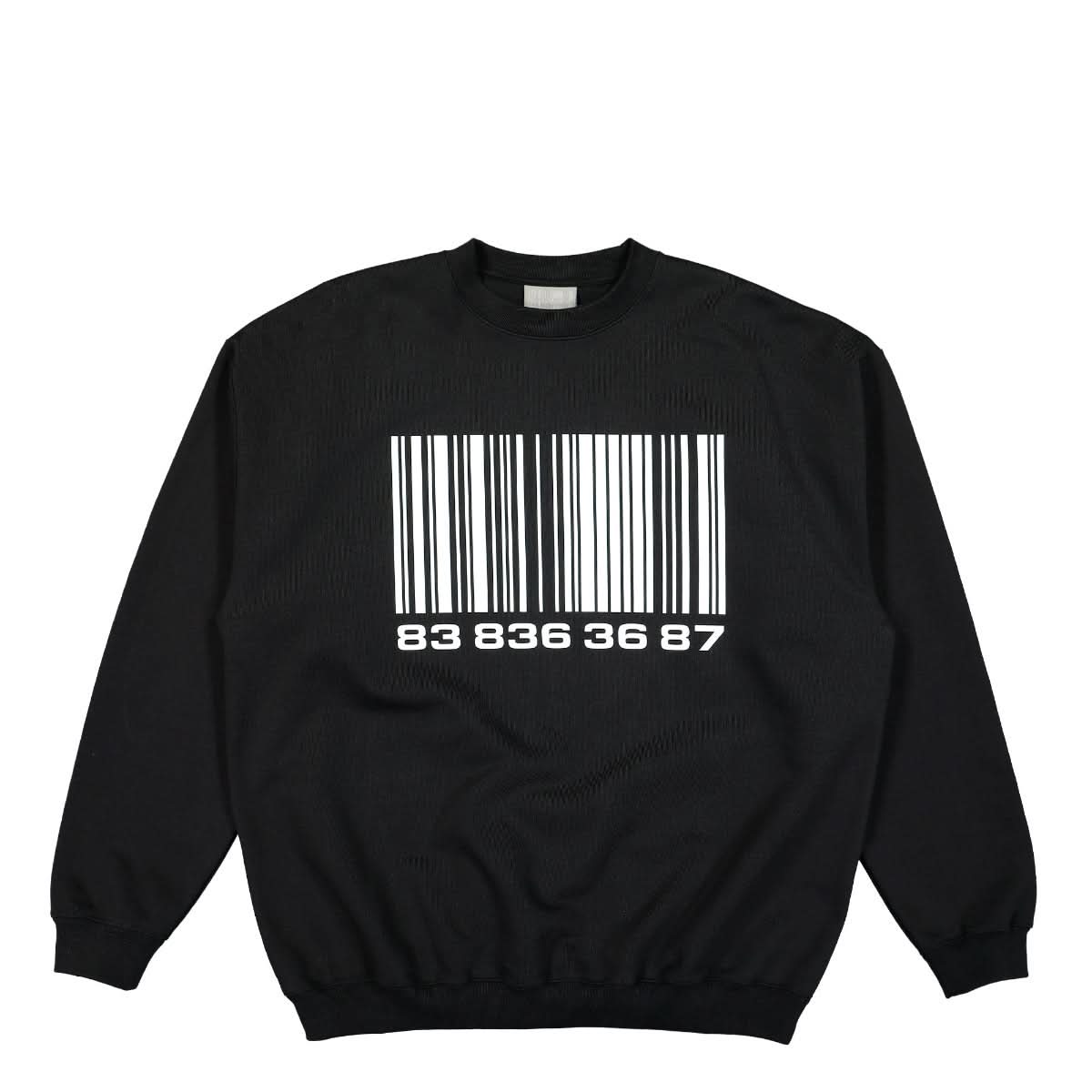 VTMNTS Big Barcode Sweatshirt Black Detail view 1 | Gate