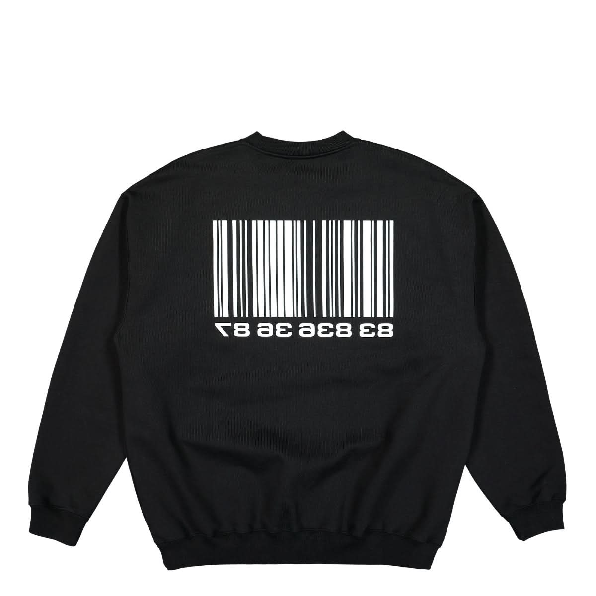 VTMNTS Big Barcode Sweatshirt Black Detail view 2 | Gate