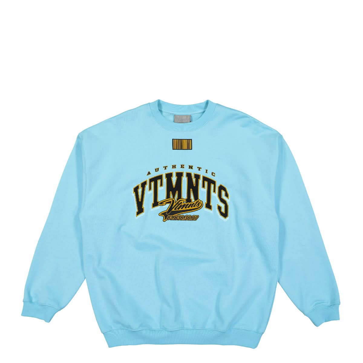 VTMNTS College Sweatshirt Blue Detail view 1 | Gate