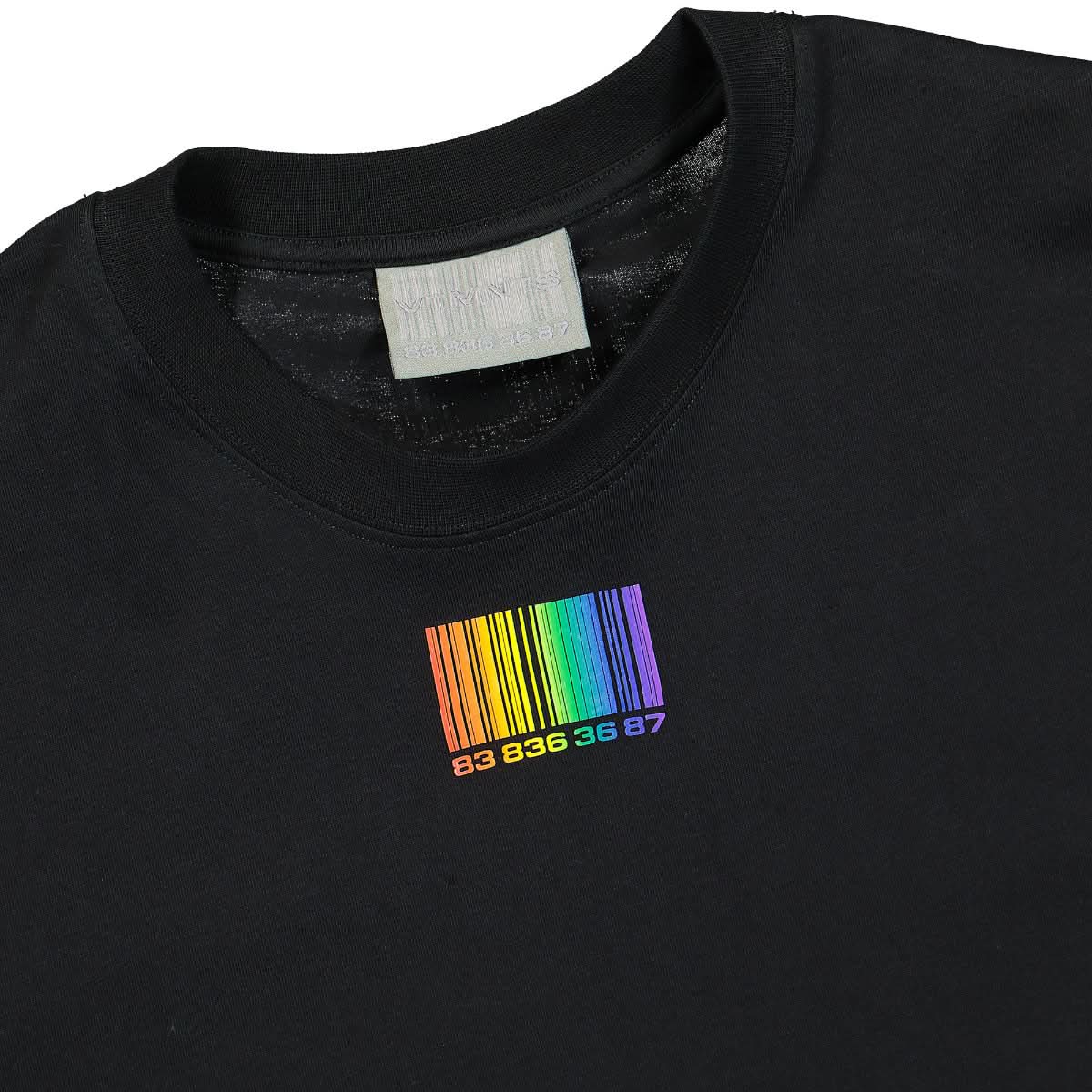 VTMNTS Rainbow Barcode T-Shirt Black Detail view 3 | Gate