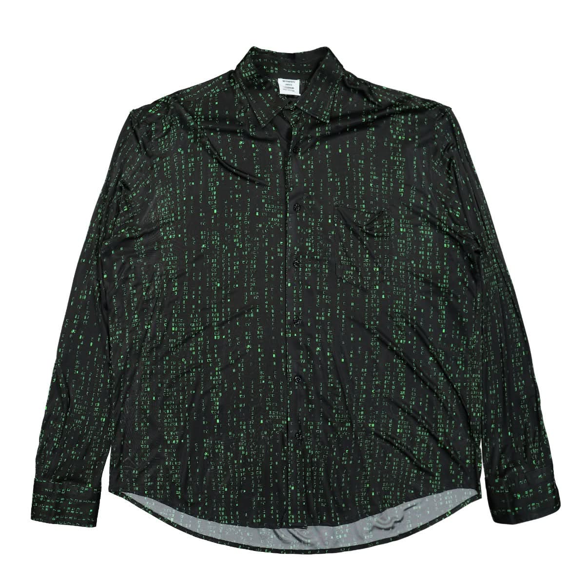 VETEMENTS Green Code Jersey Shirt Black,Green Detail view 1 | Gate
