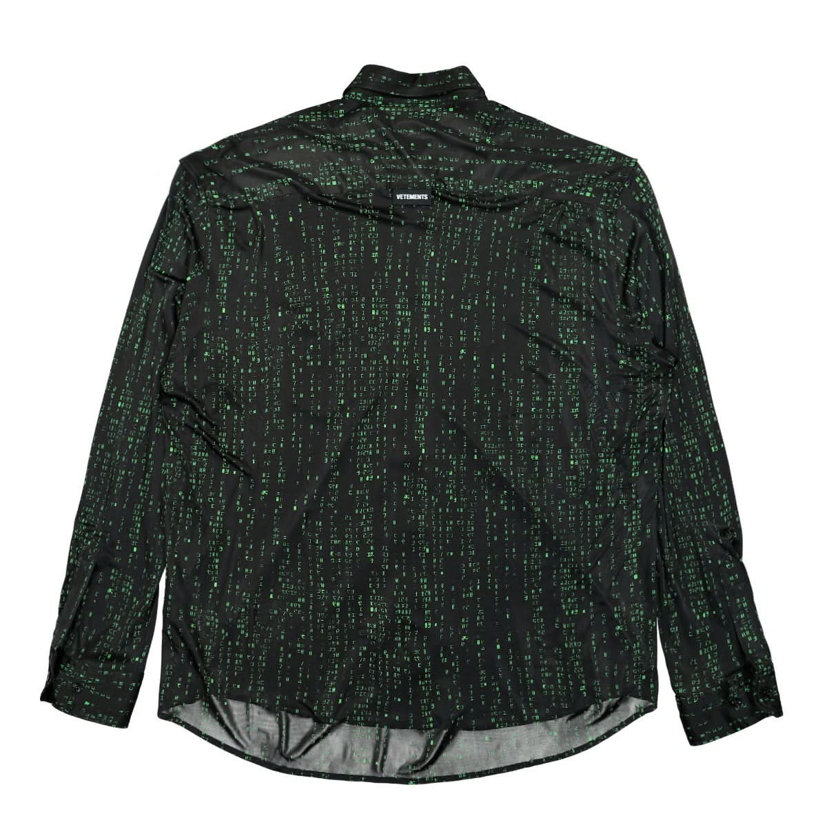 VETEMENTS Green Code Jersey Shirt Black,Green Detail view 2 | Gate