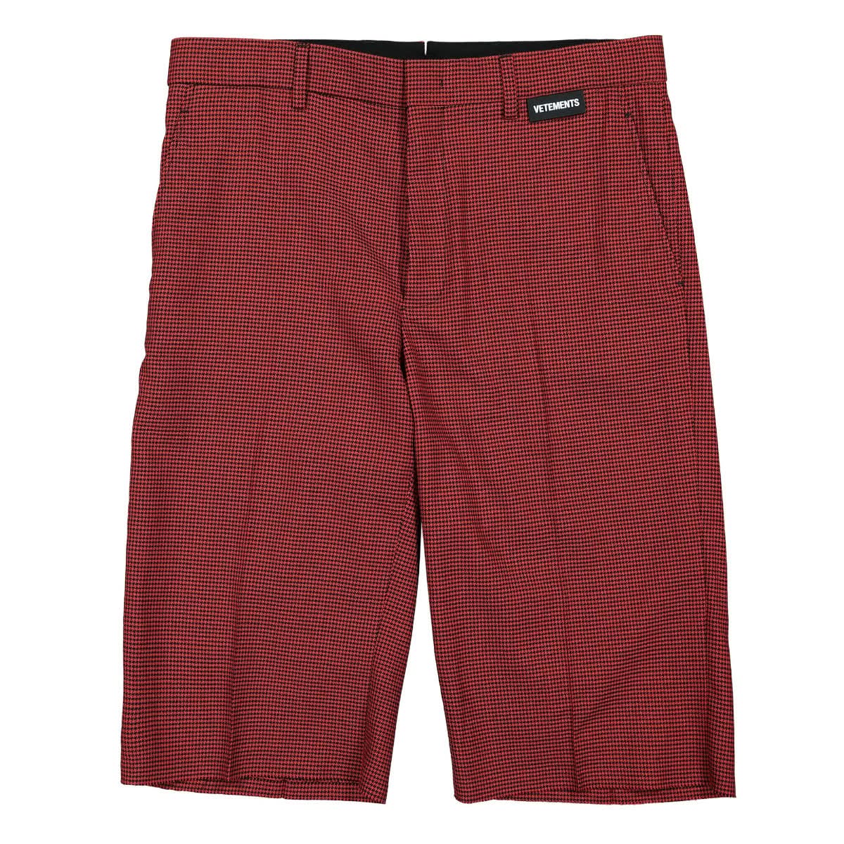 VETEMENTS Tailored Shorts Red Pepita Shorts ME52PA100R Detail View 1 | GATE