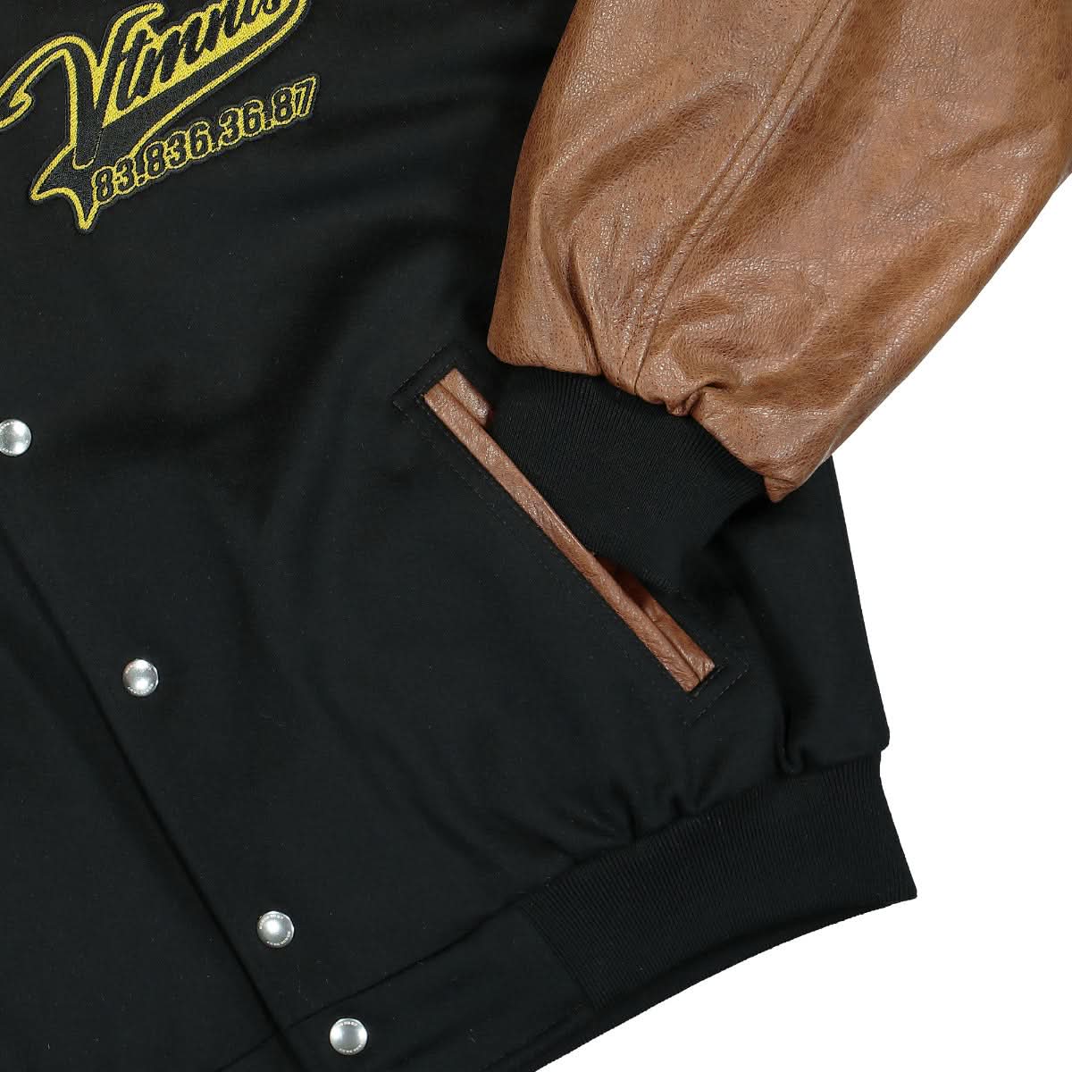 VTMNTS College Jacket Black,Brown Detail view 4 | Gate
