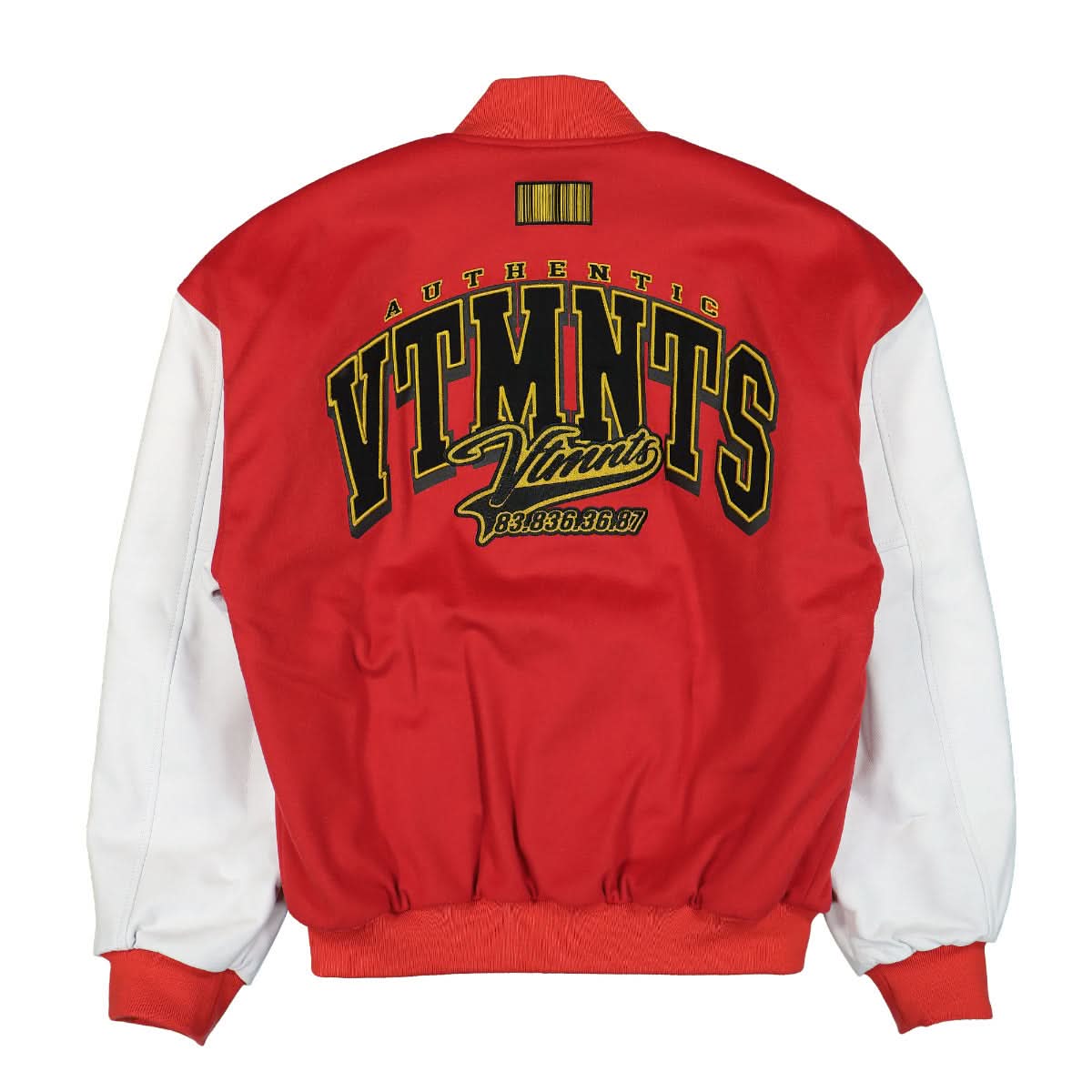 VTMNTS College Jacket White,Red Detail view 2 | Gate