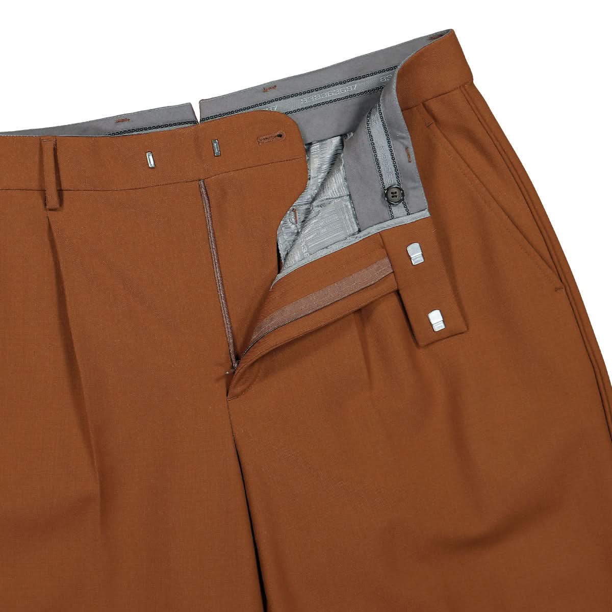 VTMNTS Plain Tailored Pants Brown Detail view 4 | Gate