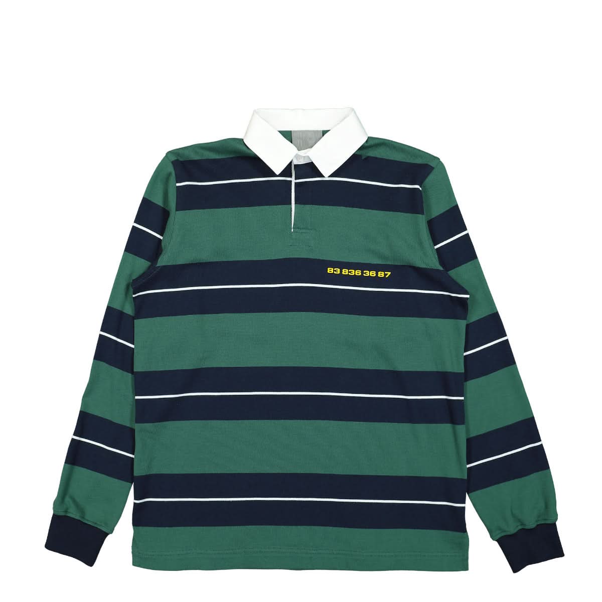 VTMNTS Number Knitted Polo Shirt Green Detail view 1 | Gate