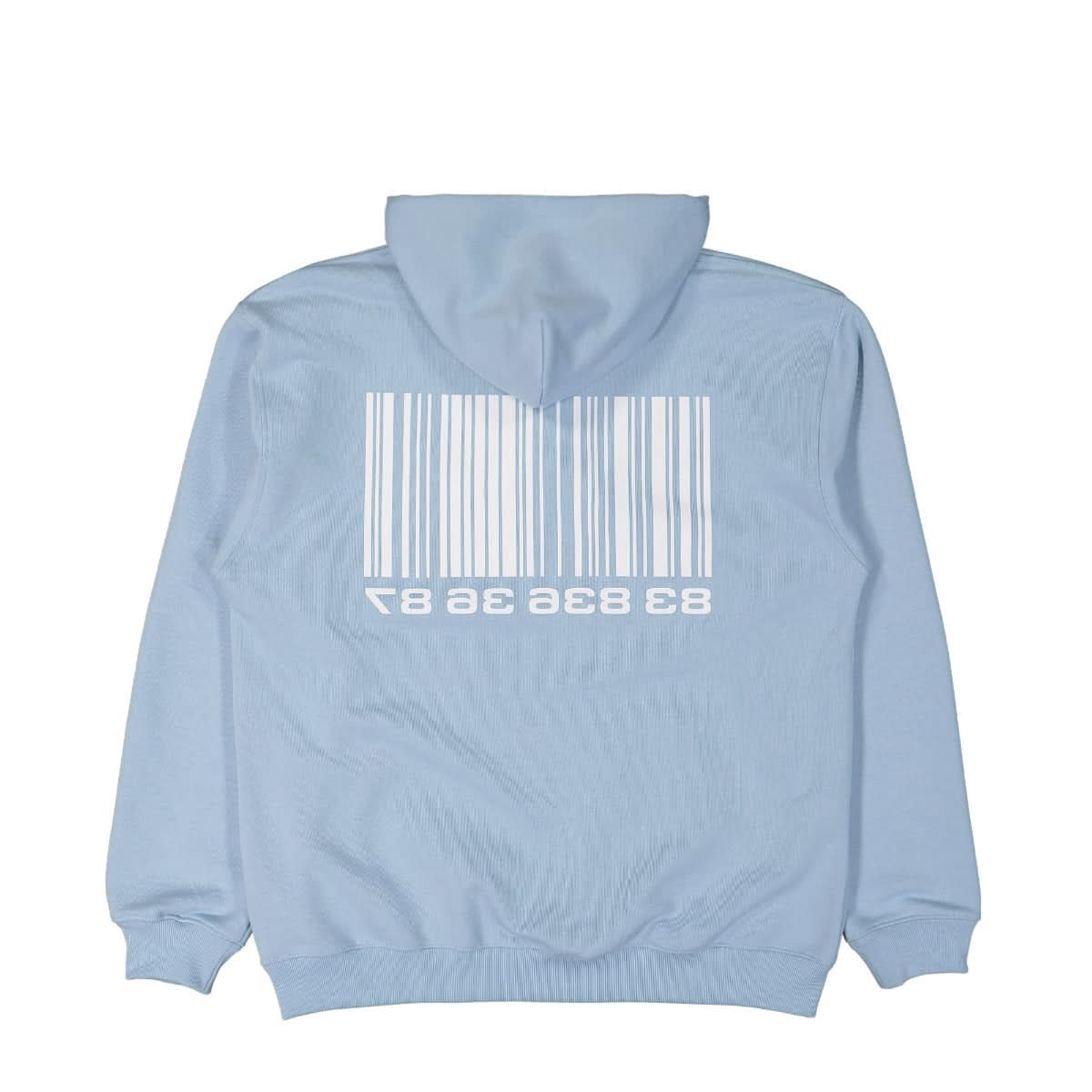 VTMNTS Big Barcode Hoodie Blue Detail view 2 | Gate