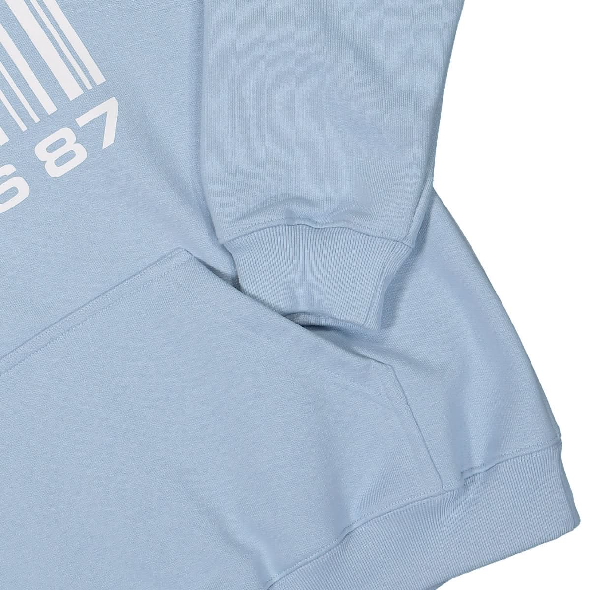 VTMNTS Big Barcode Hoodie Blue Detail view 4 | Gate