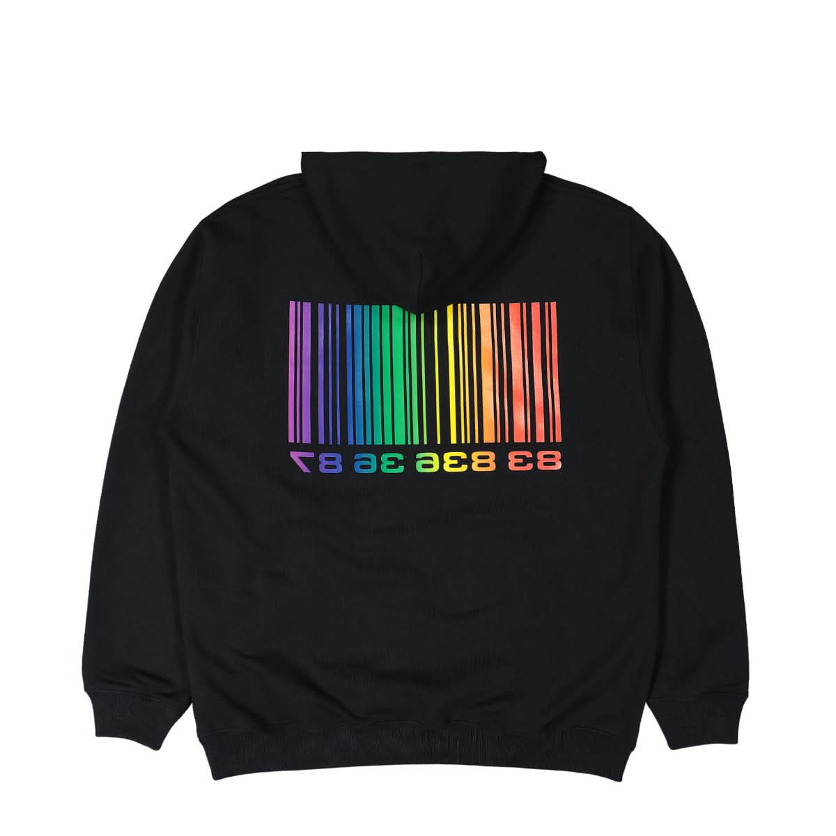 VTMNTS Rainbow Big Barcode Hoodie Black,Multicolor Detail view 1 | Gate