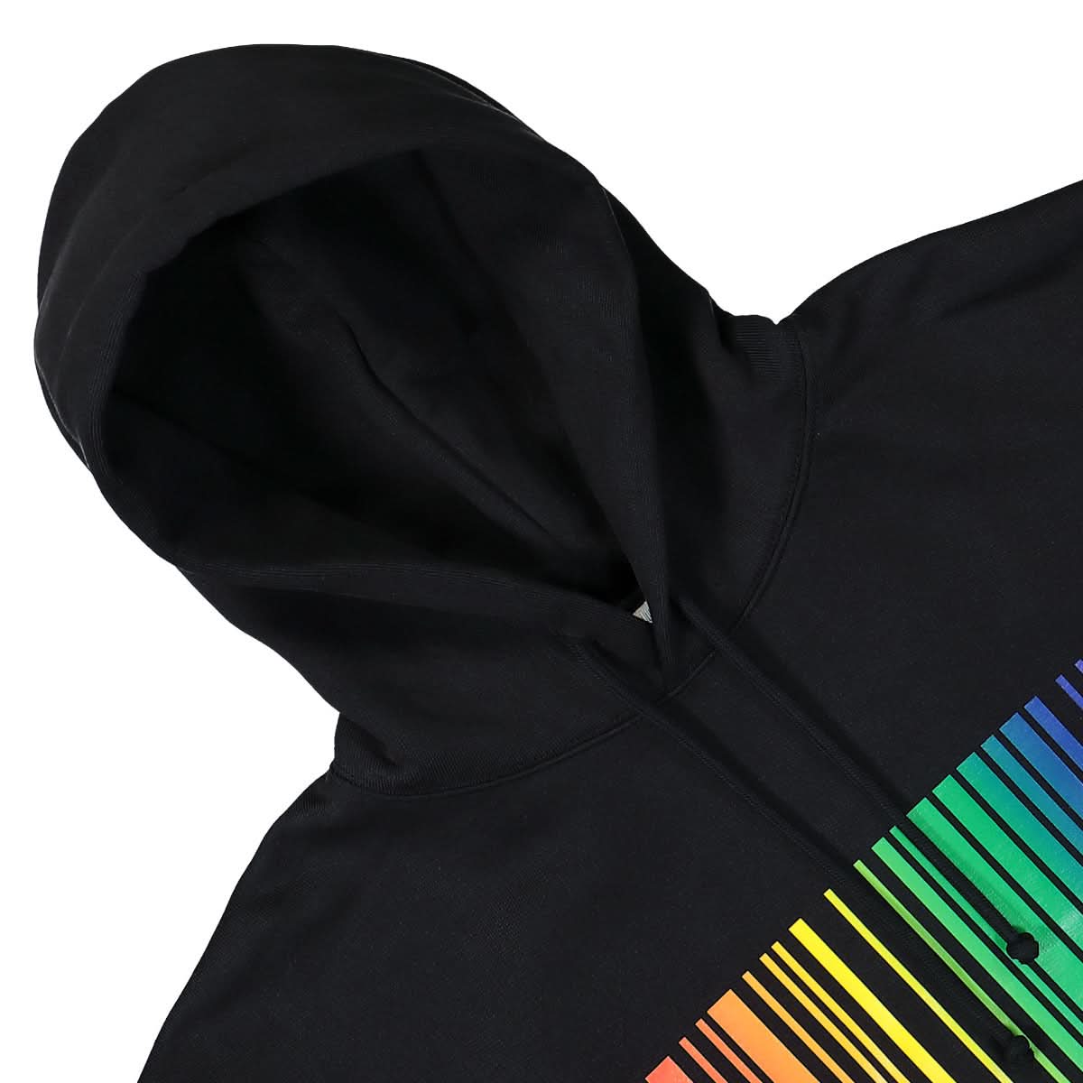 VTMNTS Rainbow Big Barcode Hoodie Black,Multicolor Detail view 3 | Gate