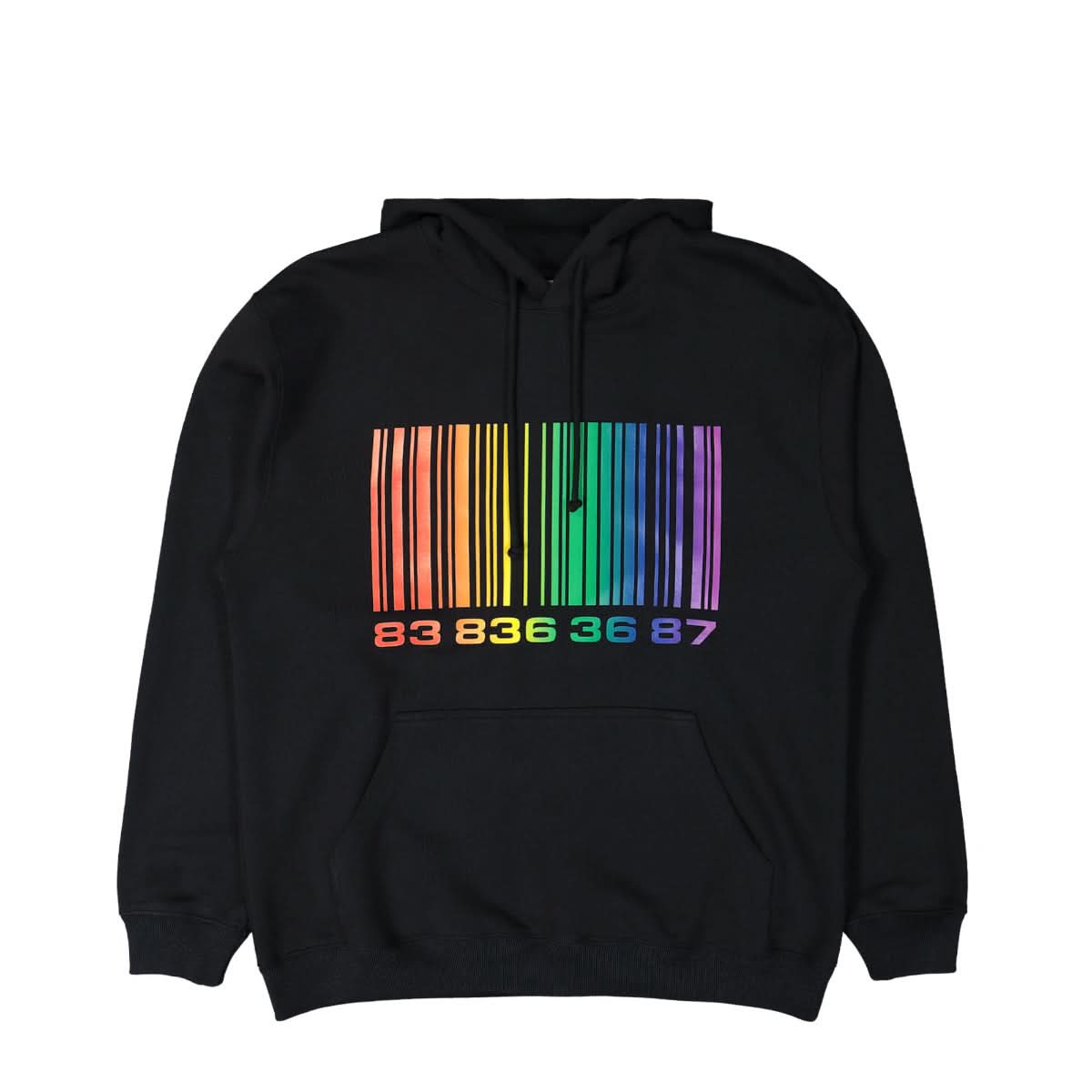 VTMNTS Rainbow Big Barcode Hoodie Black,Multicolor Detail view 1 | Gate