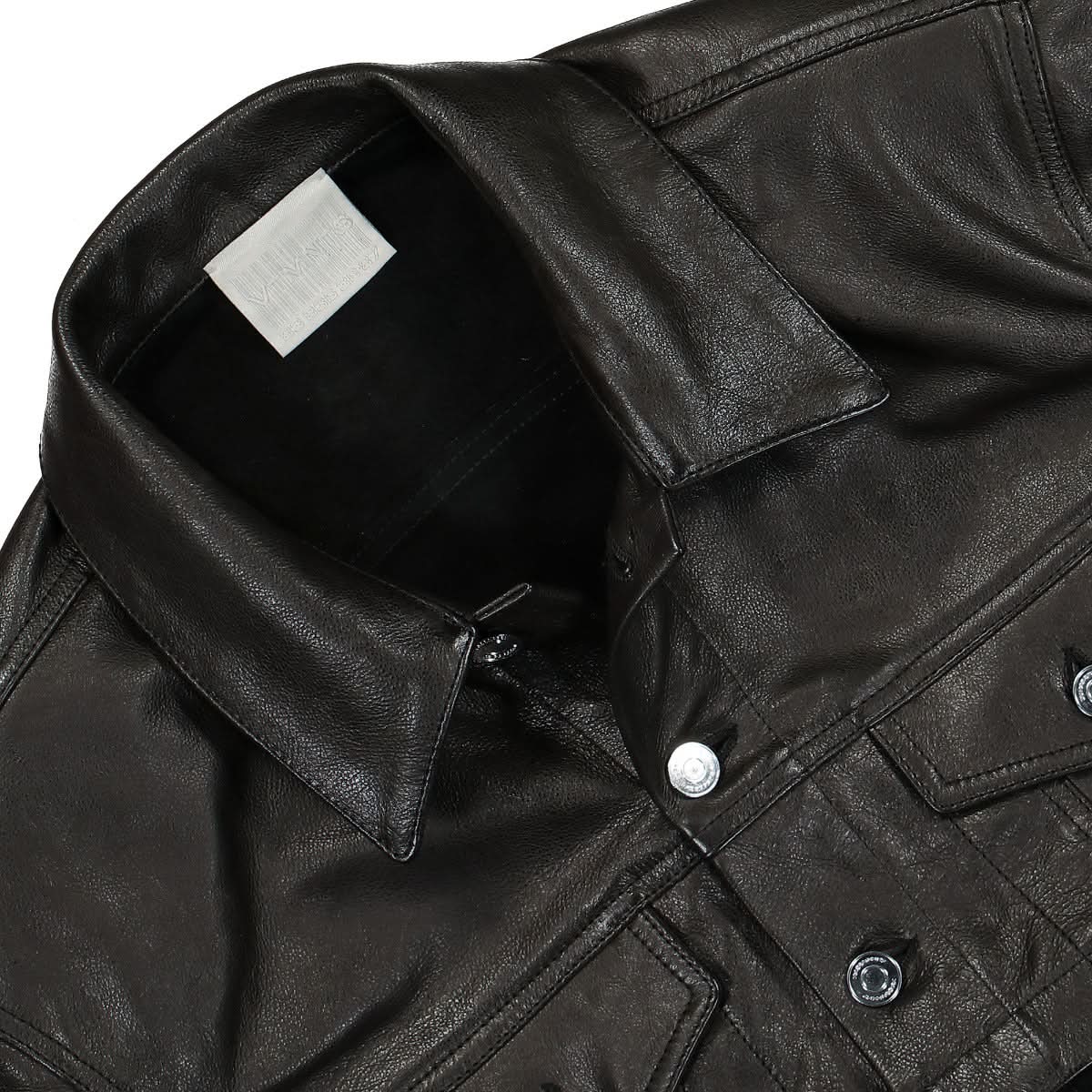 VTMNTS Leather / Jean Jacket Black Detail view 3 | Gate