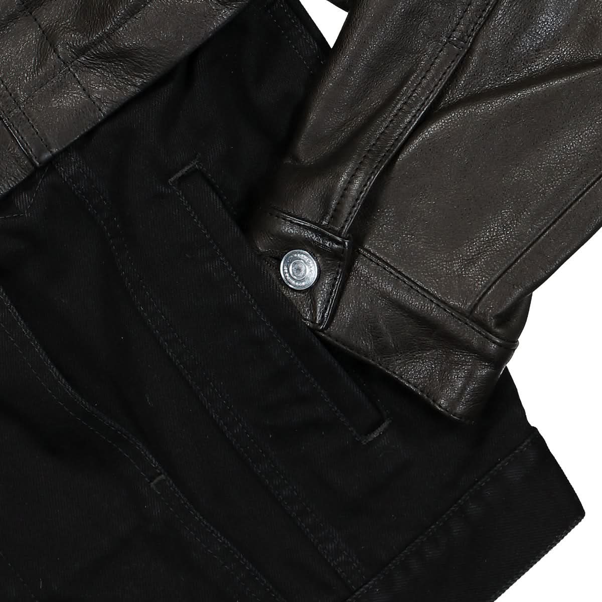 VTMNTS Leather / Jean Jacket Black Detail view 4 | Gate