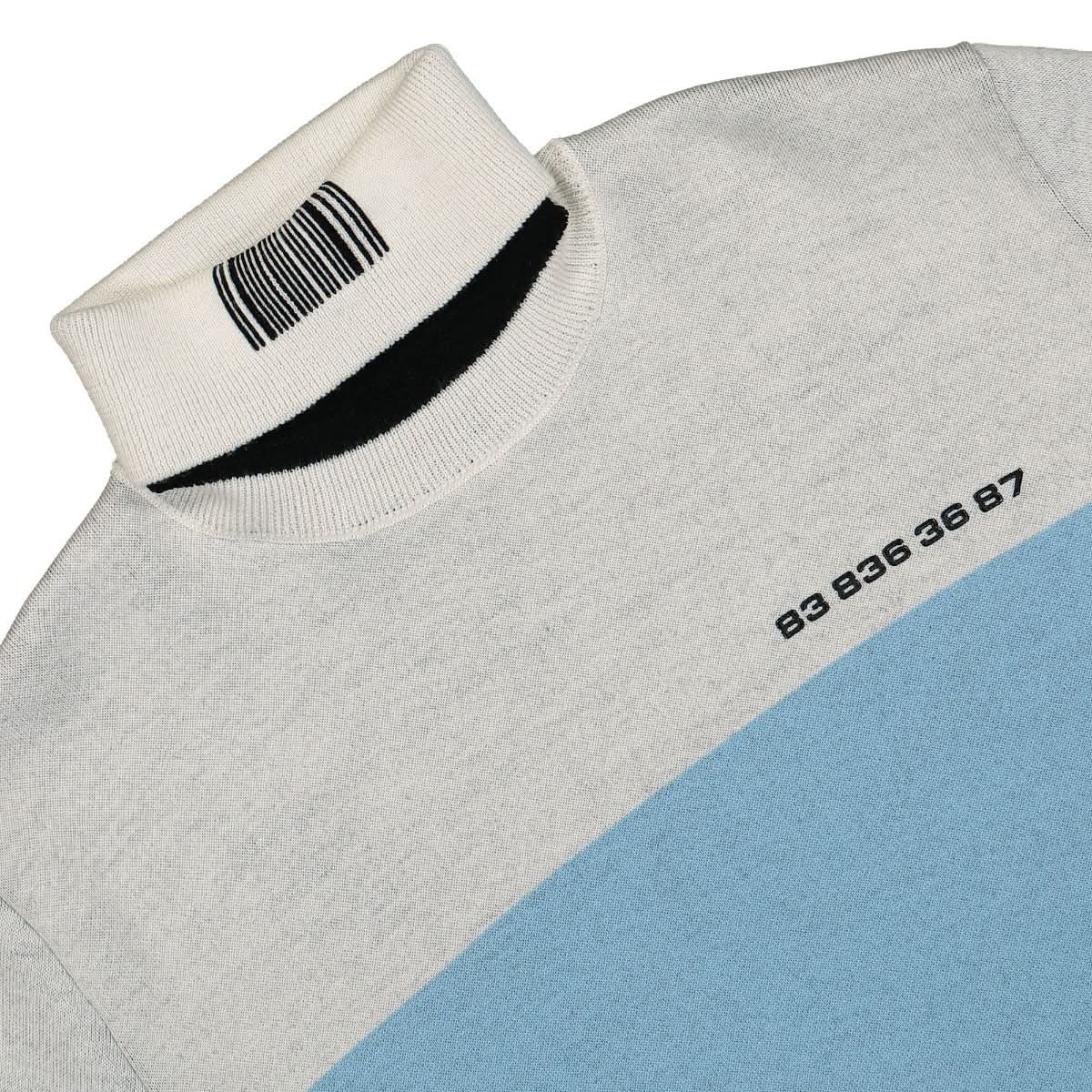 VTMNTS Numbered Color Block Turtleneck Grey,Blue Detail view 3 | Gate