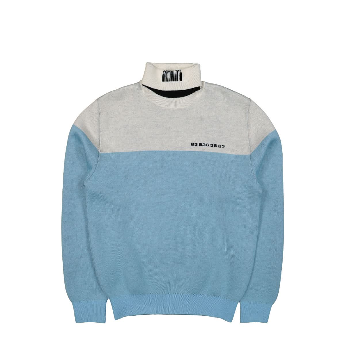 VTMNTS Numbered Color Block Turtleneck Grey,Blue Detail view 1 | Gate