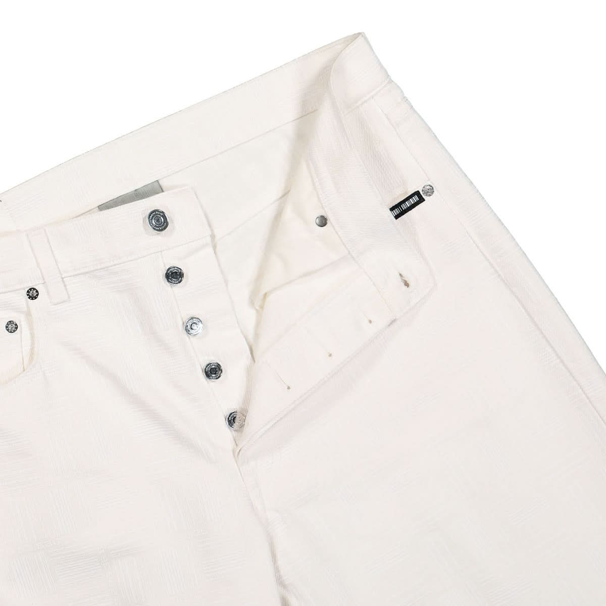 VTMNTS Barcode Monogram Jeans White Detail view 4 | Gate