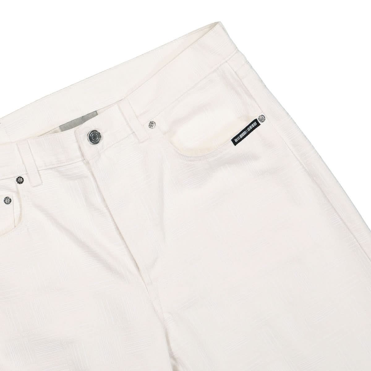 VTMNTS Barcode Monogram Jeans White Detail view 5 | Gate