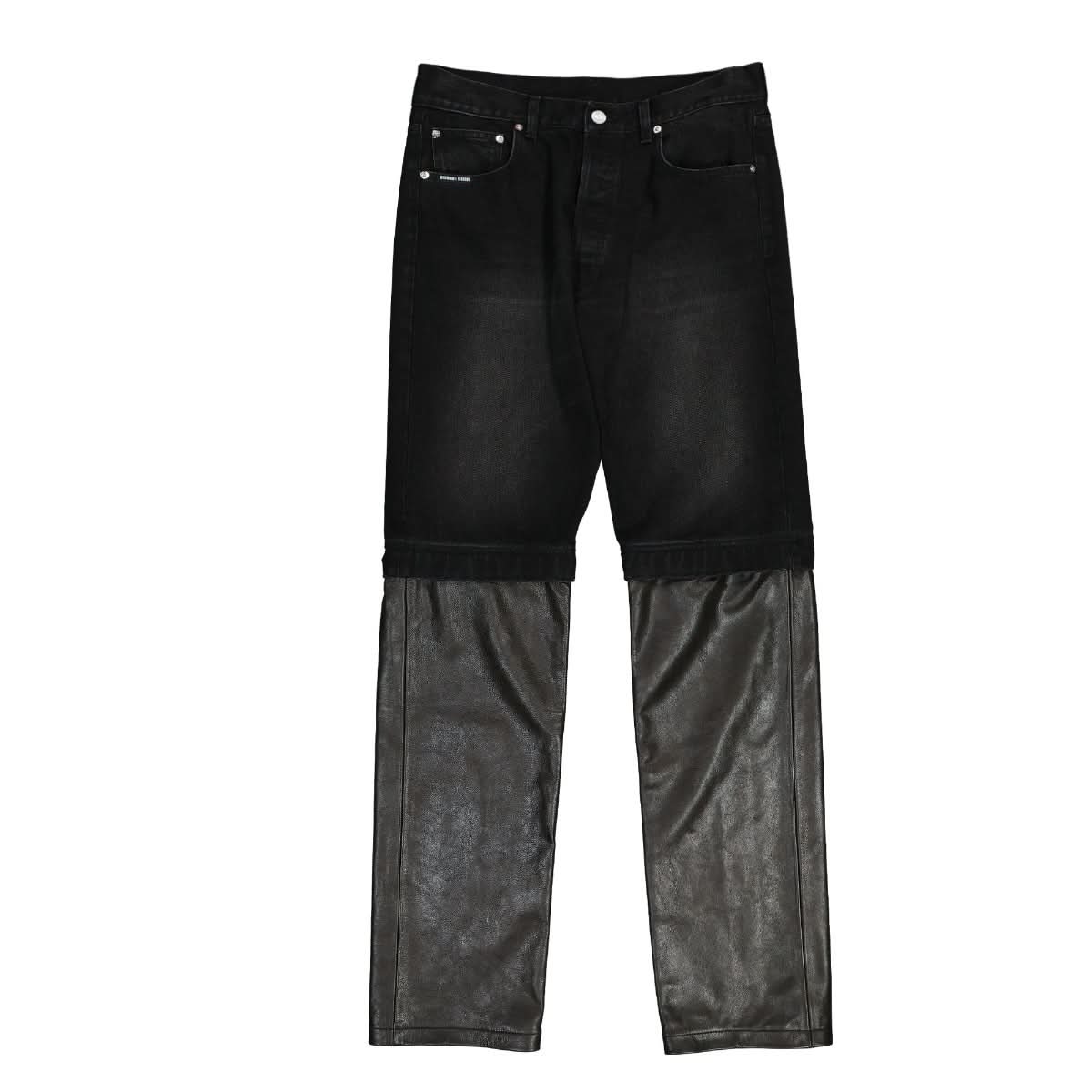 VTMNTS Leather / Denim Jeans Black Detail view 1 | Gate