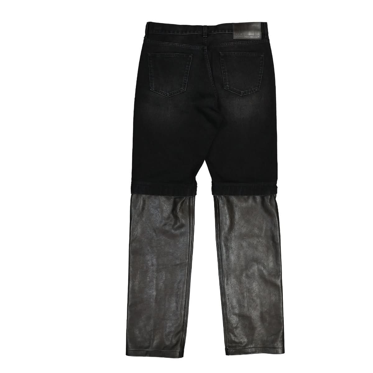 VTMNTS Leather / Denim Jeans Black Detail view 1 | Gate