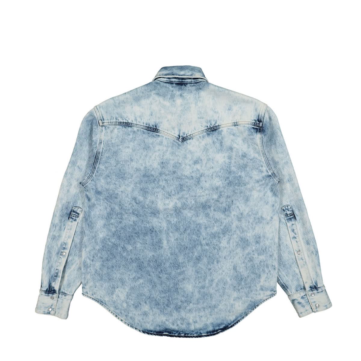 VTMNTS Boiled Denim Shirt Blue Detail view 2 | Gate