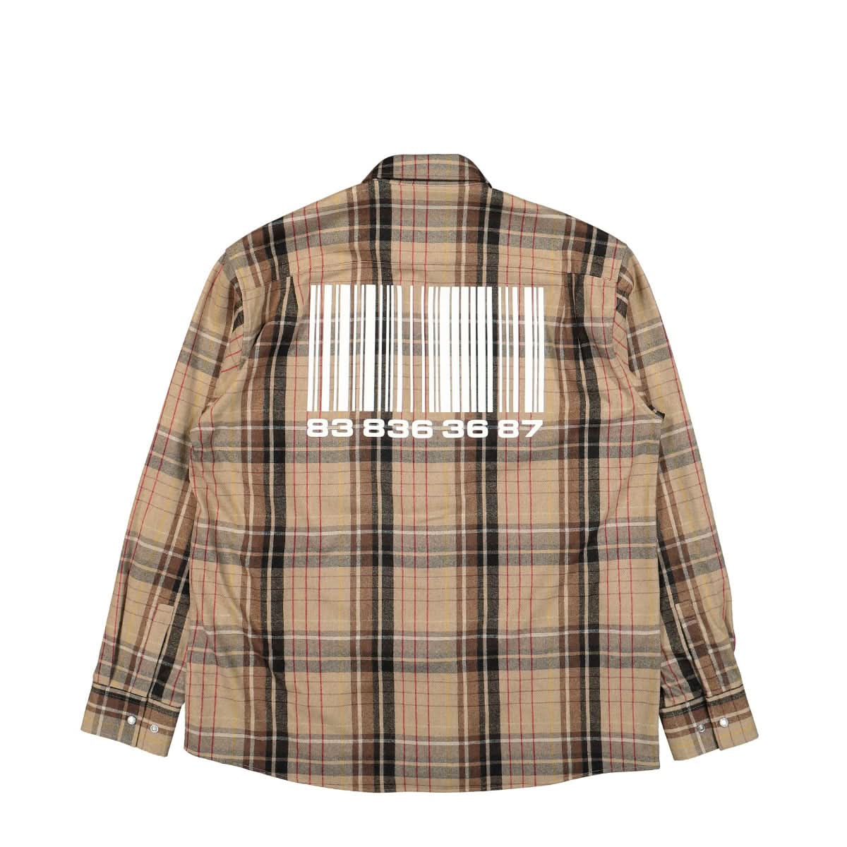 VTMNTS Small / Big Barcode Flannel Shirt Brown,Multicolor Detail view 1 | Gate