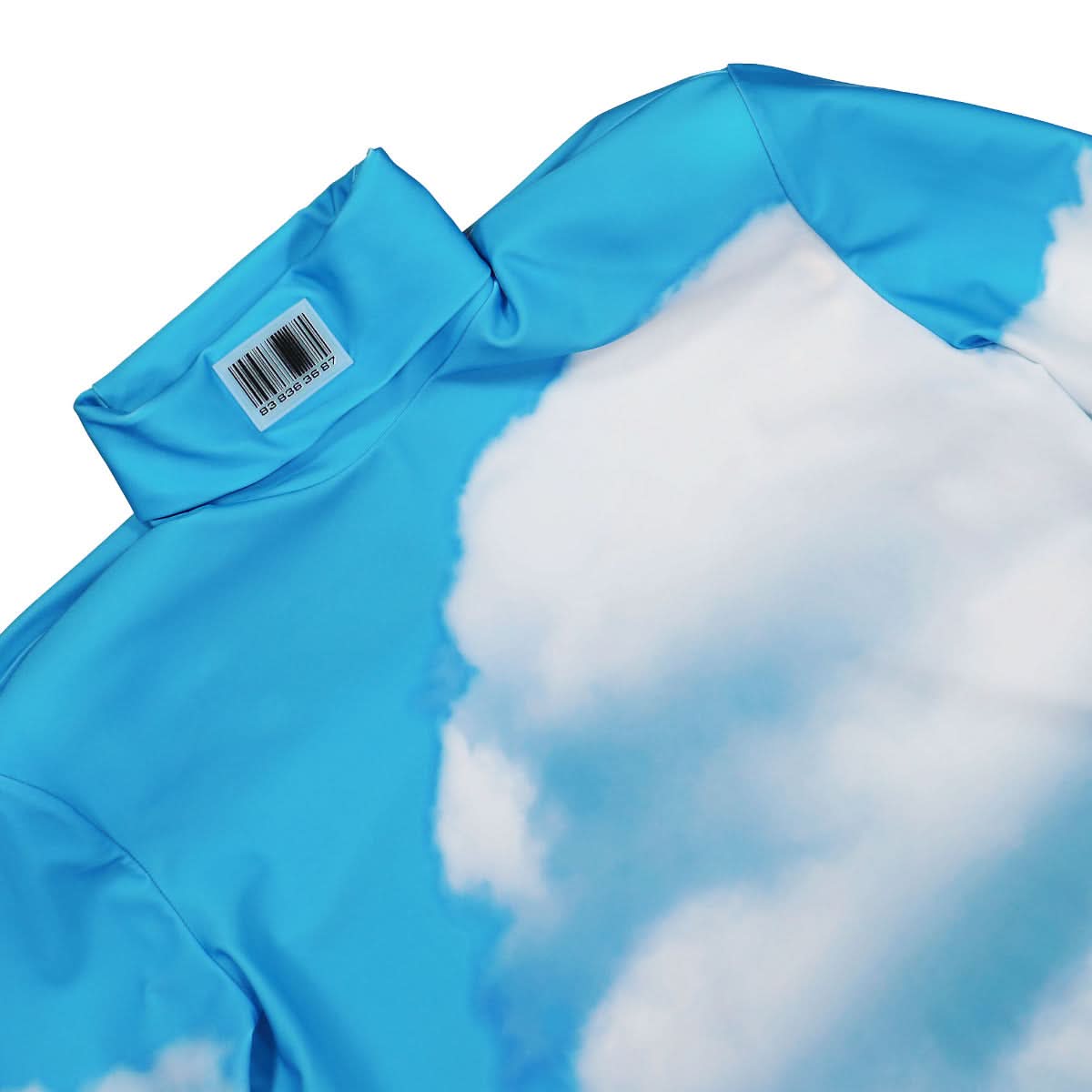 VTMNTS Sky Lycra Barcode Turtleneck White,Blue Detail view 3 | Gate