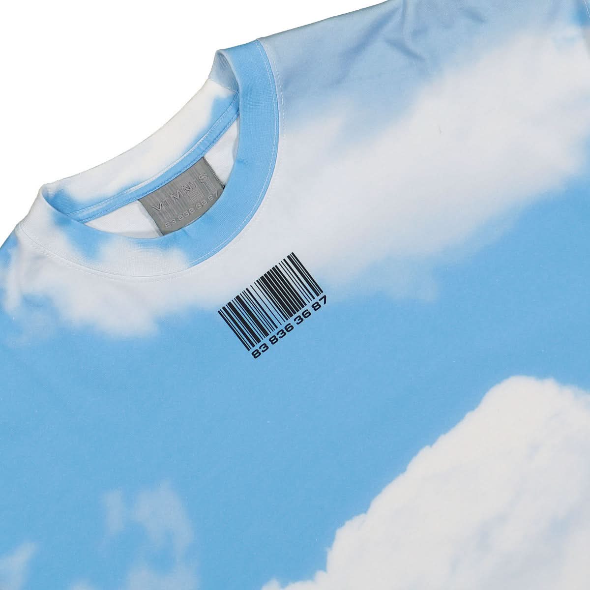 VTMNTS Sky Barcode T-Shirt White,Blue Detail view 3 | Gate
