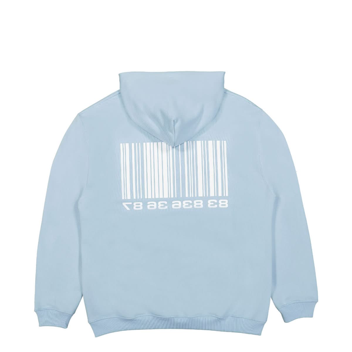VTMNTS Big Barcode Hoodie Blue Detail view 2 | Gate