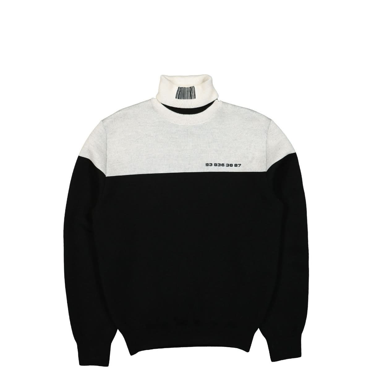 VTMNTS Numbered Color Block Turtleneck Black Detail view 1 | Gate